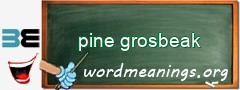 WordMeaning blackboard for pine grosbeak